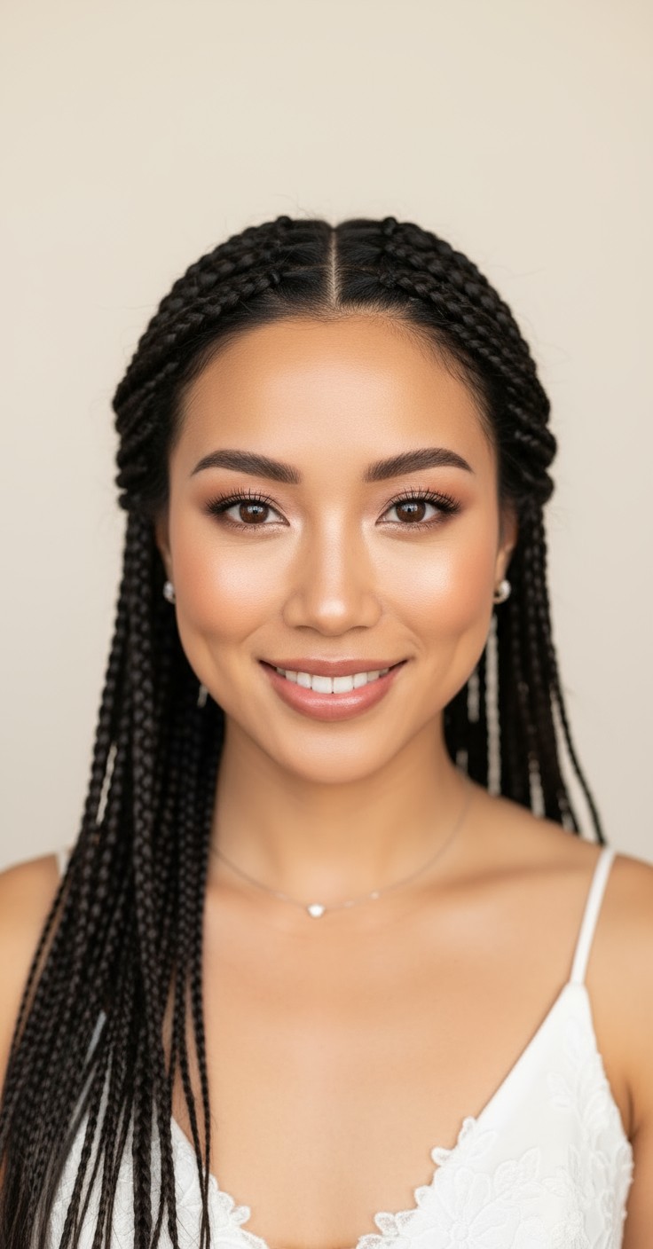 After Bohemian Knotless Braids